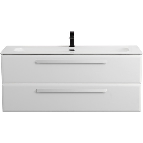Тумба подвесная с раковиной Cezares ECO-CER-N-1200-2C-SO-BL 120 см (раковина CZR-8073-120) bianco lucido - фото 