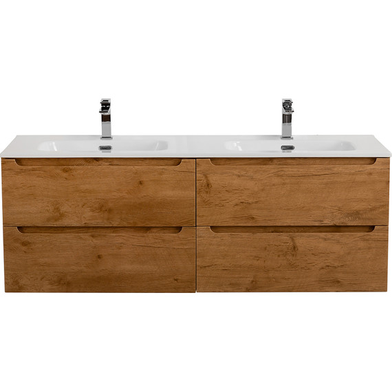 Тумба подвесная с раковиной BelBagno ETNA-1200-4C-SO-2-RN 120 см (раковина BB1200-2-ETL) rovere nature, Цвет фасада: Rovere Nature - фото 