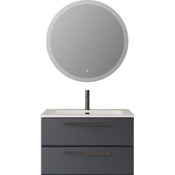 Тумба подвесная с раковиной Cezares ECO-CER-N-800-2C-SO-GR-P 80 см (раковина CZR-8073-80) grafito - фото 6