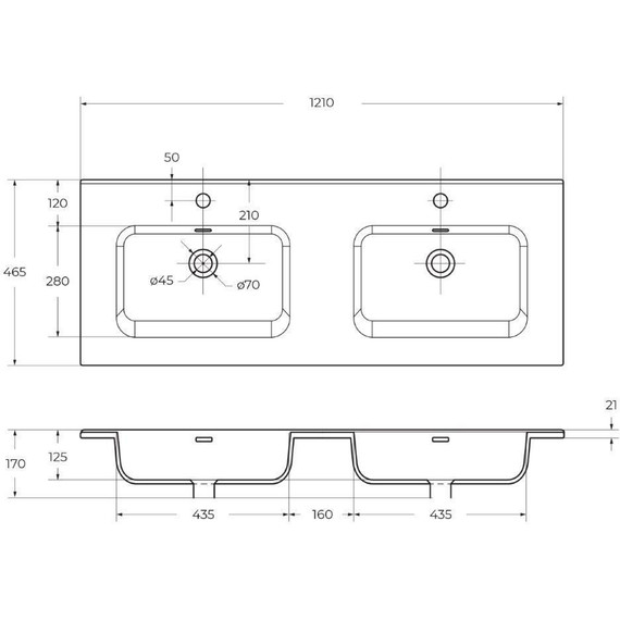 Тумба подвесная с раковиной BelBagno ETNA-1200-4C-SO-2-RN 120 см (раковина BB1200-2-ETL) rovere nature, Цвет фасада: Rovere Nature - фото 7