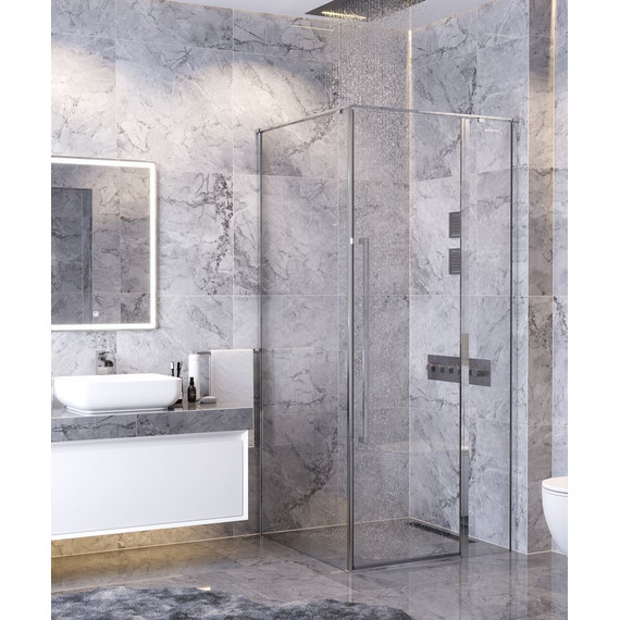 Душевое ограждение Mirsant Next 100х100 см хром/прозрачное - фото 