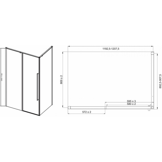 Душевое ограждение Mirsant Next 120х90 см хром/прозрачное - фото 4