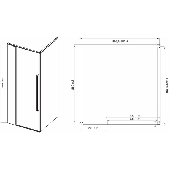Душевое ограждение Mirsant Next 90х90 см хром/прозрачное - фото 4