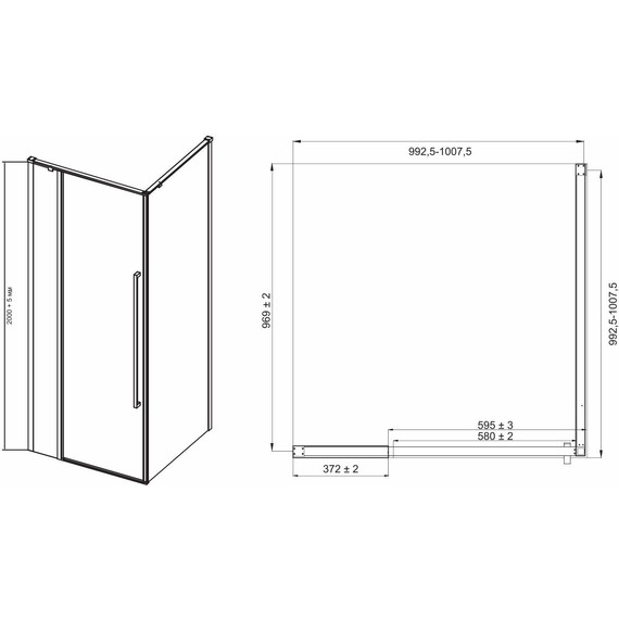 Душевое ограждение Mirsant Next Black 100x100 см, чёрный/прозрачное - фото 4