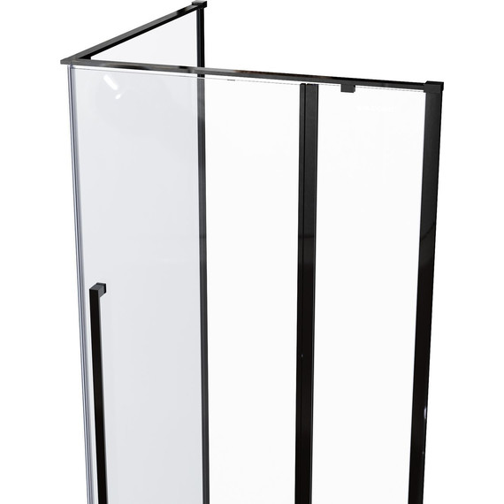 Душевое ограждение Mirsant Next Black 100x100 см, чёрный/прозрачное - фото 3