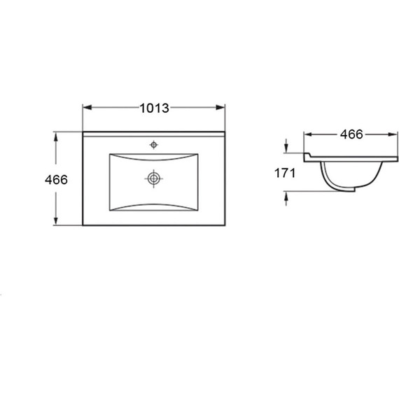 Раковина врезная на столешницу Vincea 100 см VBS-13100MB, чёрный - фото 2