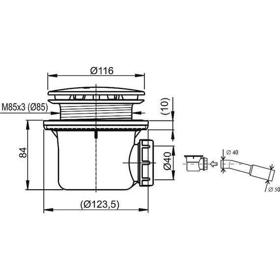 Сифон для душевого поддона Ravak PROFESIONAL X01852 DN90, розовое золото - фото 2