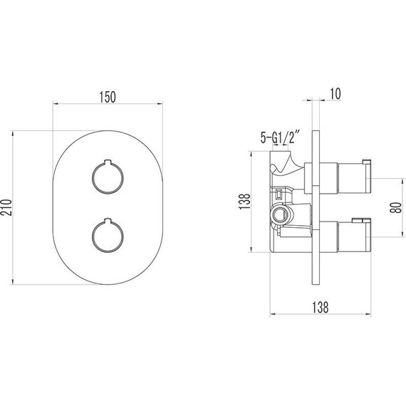 Смеситель для душа с термостатом Ravak Chrome CR 064.00 X070095 - фото 2