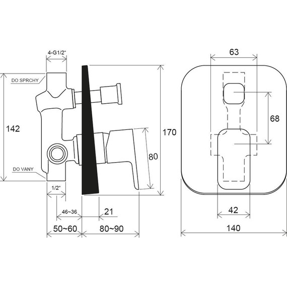 Смеситель для ванны Ravak 10° Free -TD F 061.00 X070134 - фото 2