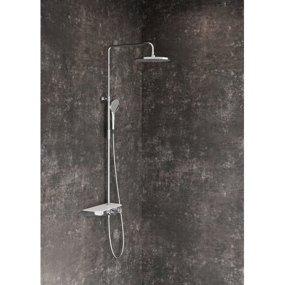 Душевая стойка с термостатом Ravak Termo 300 TE 094.01/150 X070161, хром/белый - фото 