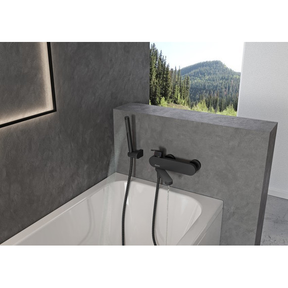 Смеситель для ванны Ravak Chrome CR 022.20BL X070431, чёрный - фото 4