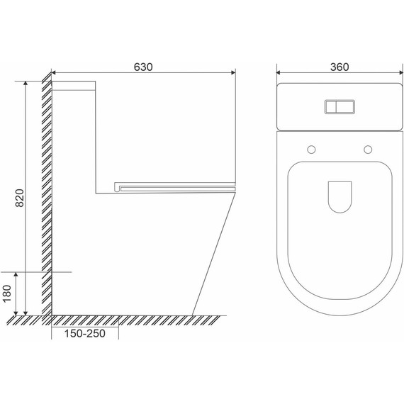Унитаз-компакт безободковый Mirsant TORR TURBO с крышкой Soft-close (система смыва торнадо), Цвет производителя: белый - фото 3