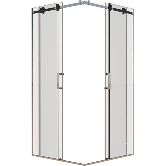 Душевое ограждение Mirsant Vector 100х100 см (стекло 8 мм), хром/прозрачное - фото 7