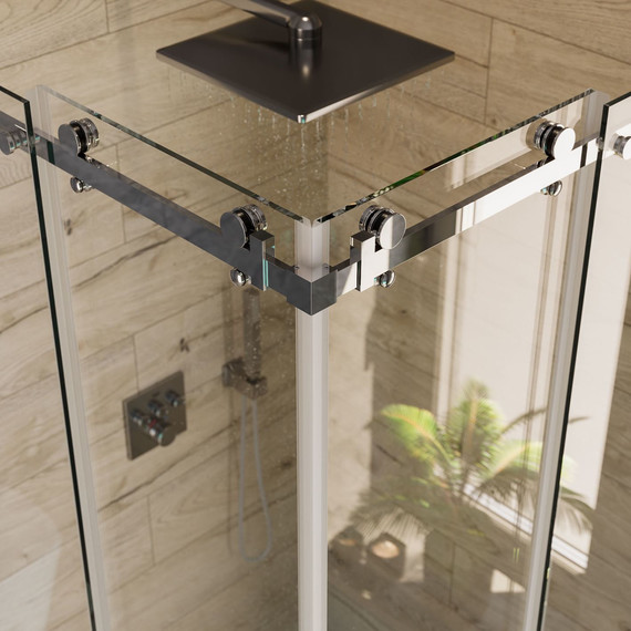 Душевое ограждение Mirsant Vector 100х100 см (стекло 8 мм), хром/прозрачное - фото 3