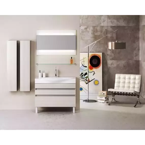 Тумба напольная с раковиной Aqwella Bergamo 80 см Ber.01.08/n/А, акация, Цвет фасада: светлое дерево - фото 2