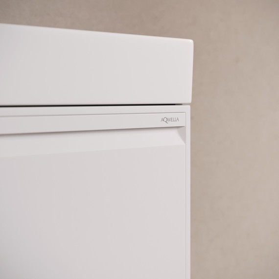 Тумба подвесная с раковиной Aqwella Pure 65 см PUR0165WM, белый, Цвет фасада: белый - фото 4