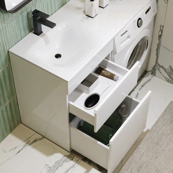 Тумба напольная с раковиной Aqwella Duet 115 см DU01052NL, белый - фото 5