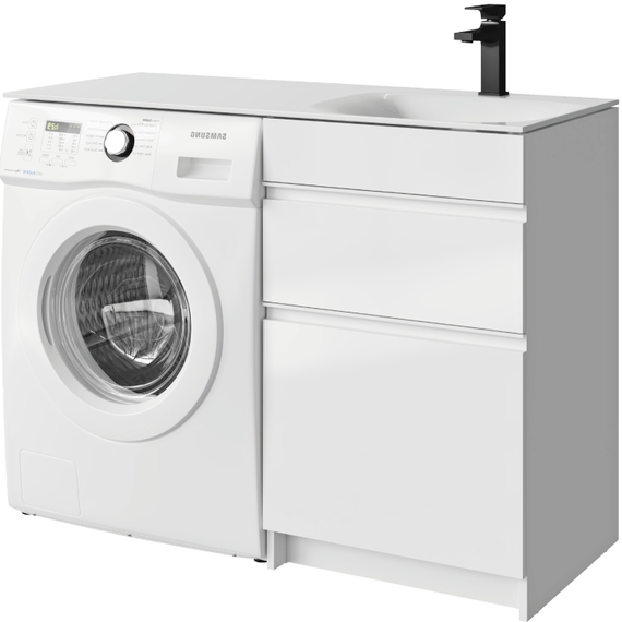 Тумба напольная с раковиной Aqwella Duet 115 см DU01052NR, белый - фото 