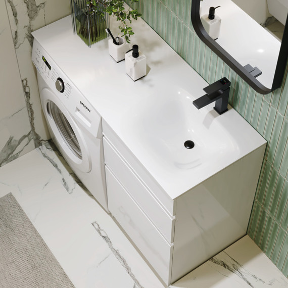 Тумба напольная с раковиной Aqwella Duet 115 см DU01052NR, белый - фото 4