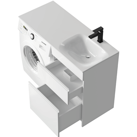 Тумба напольная с раковиной Aqwella Duet 115 см DU01052NR, белый - фото 2