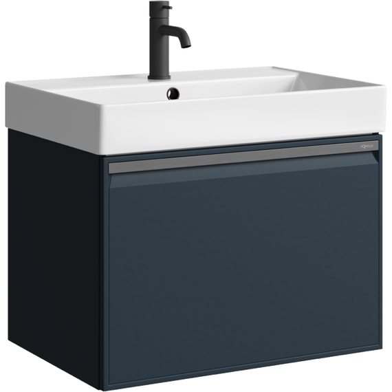 Тумба подвесная с раковиной Aqwella Pure 65 см PUR0165GRM, серый, Цвет фасада: серый - фото 