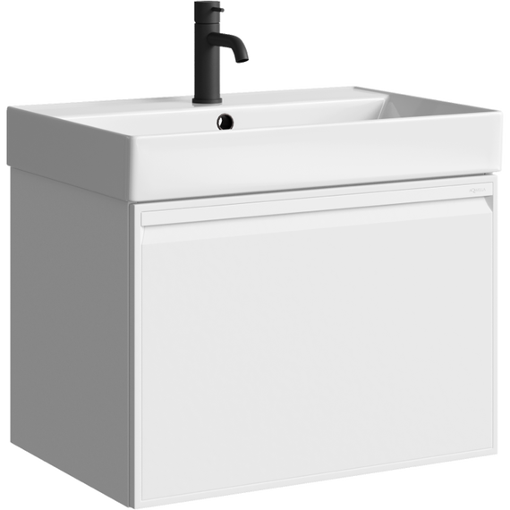 Тумба подвесная с раковиной Aqwella Pure 65 см PUR0165WM, белый, Цвет фасада: белый - фото 