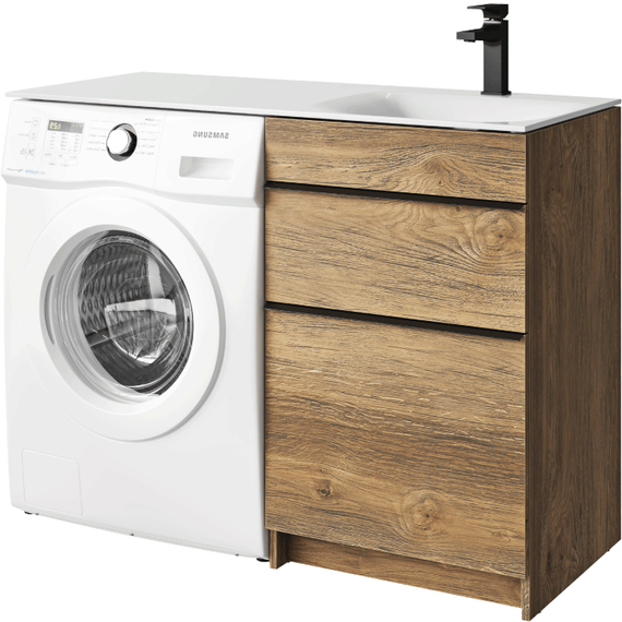 Тумба напольная с раковиной Aqwella Terra 115 см TER01052NDBR, дуб балтийский - фото 