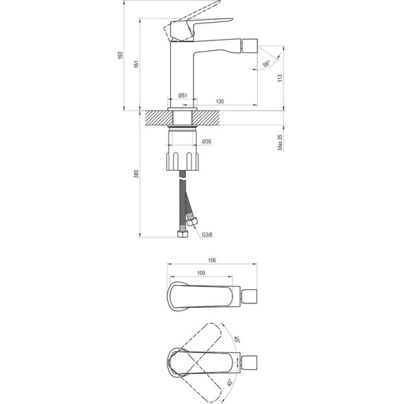 Смеситель для биде Ravak LF 056.00CR X070475 - фото 2