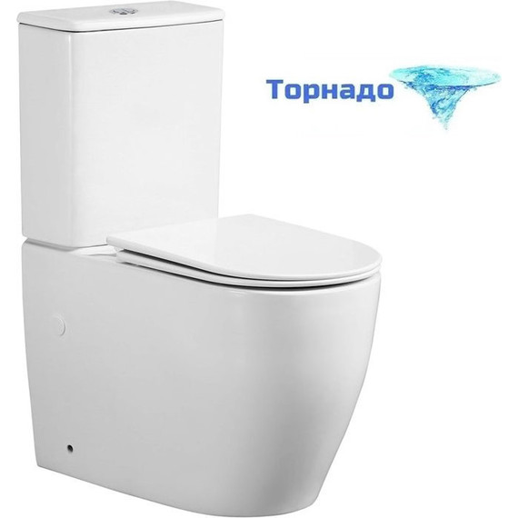 Унитаз-компакт безободковый Azario ESCONDA AZ-1229A с крышкой микролифт (система смыва торнадо) - фото 