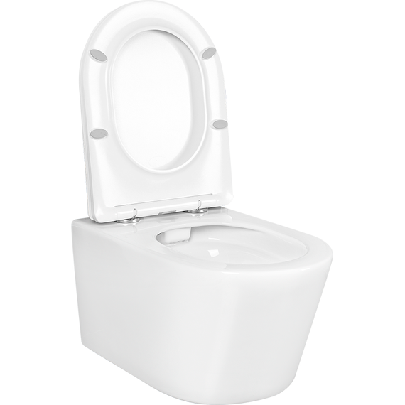 Унитаз подвесной безободковый Aquatek Оберон AQ1363W-00 с крышкой микролифт - фото 2