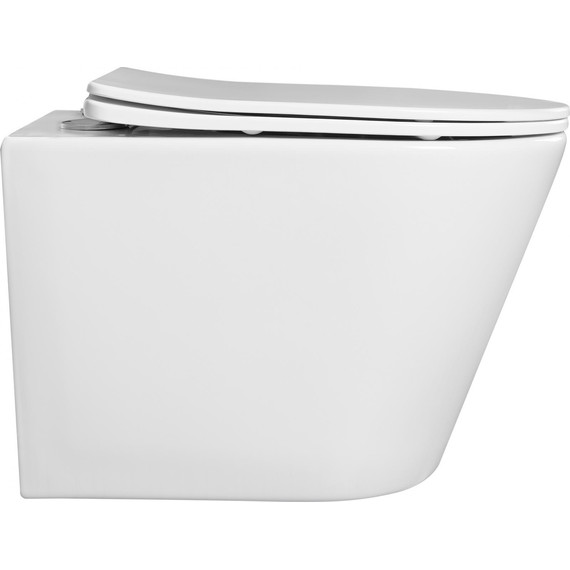 Унитаз подвесной безободковый Aquatek Вега AQ1904-00 с тонкой крышкой микролифт, Цвет производителя: белый - фото 4