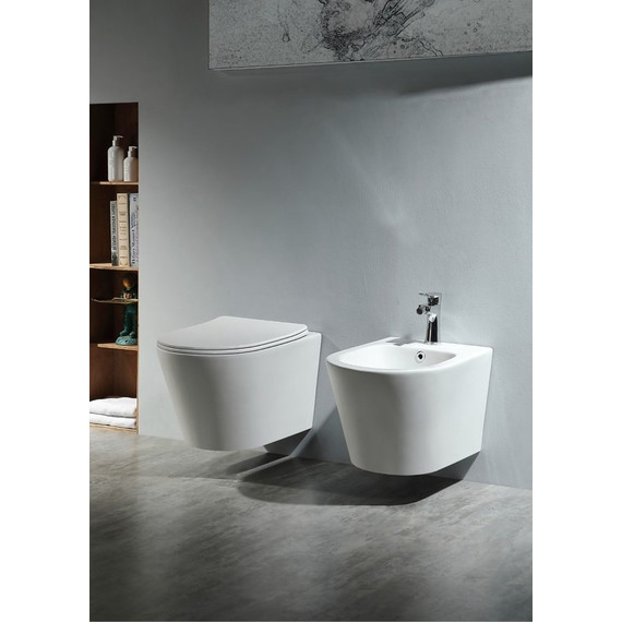 Унитаз подвесной безободковый Aquatek Вега AQ1904-00 с тонкой крышкой микролифт, Цвет производителя: белый - фото 8