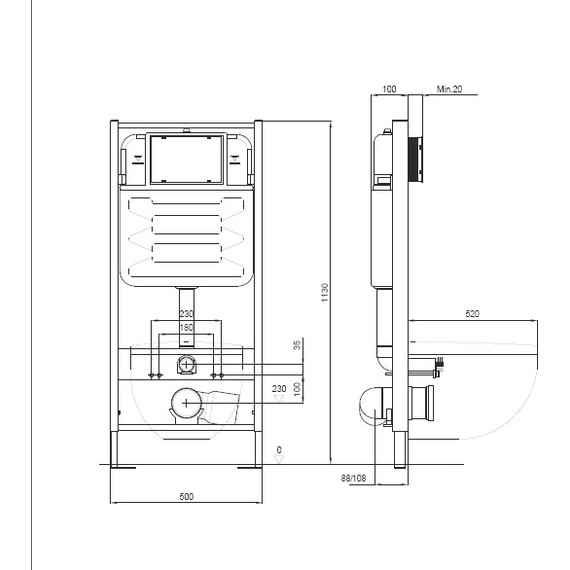 Инсталляция с подвесным унитазом комплект: Aquatek Set INS-0000012 с подвесным безободковым унитазом Амадео AQ1163-00 сиденье микролифт, крепление, кнопка смыва чёрная матовая - фото 15