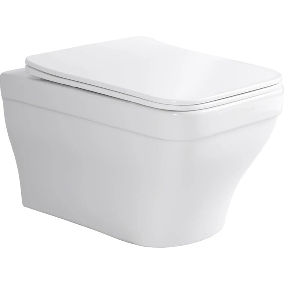 Инсталляция с подвесным унитазом комплект: Aquatek Set INS-0000012 с подвесным безободковым унитазом Амадео AQ1163-00 сиденье микролифт, крепление, кнопка смыва чёрная матовая - фото 9