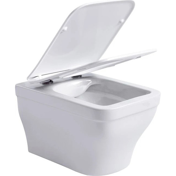 Инсталляция с подвесным унитазом комплект: Aquatek Set INS-0000012 с подвесным безободковым унитазом Амадео AQ1163-00 сиденье микролифт, крепление, кнопка смыва чёрная матовая - фото 11