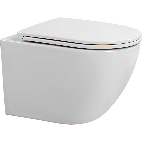 Унитаз подвесной безободковый Aquatek Европа AQ1900T-00 с тонкой крышкой микролифт (Система смыва торнадо) - фото 9