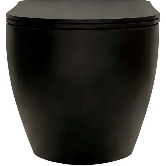 Унитаз подвесной безободковый Aquatek Европа AQ1901-MB с тонкой крышкой микролифт, чёрный, Цвет производителя: чёрный - фото 2