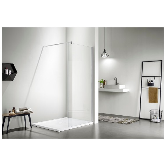 Душевая перегородка Aquatek Walk in AQ WIW 10020CH 100 см (стекло 8 мм) хром/прозрачное - фото 2