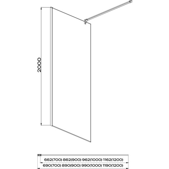 Душевая перегородка Aquatek Walk in AQ WIW 07020CH 70 см (стекло 8 мм) хром/прозрачное - фото 5