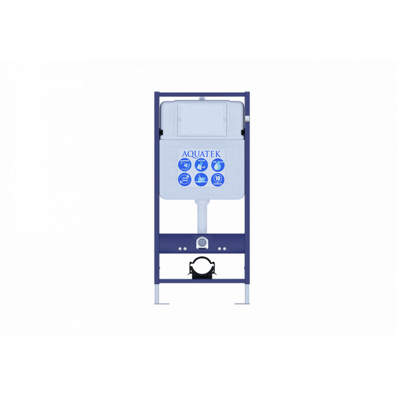 Инсталляция с подвесным унитазом комплект: Aquatek Set INS-0000012 с подвесным безободковым унитазом Вега AQ1905-00 сиденье микролифт, крепление, кнопка смыва чёрная матовая - фото 2