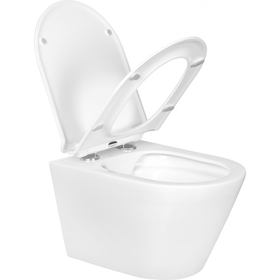 Унитаз подвесной безободковый Aquatek Альфа AQ1910-00 с тонкой крышкой микролифт - фото 4