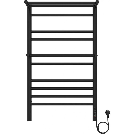 Полотенцесушитель электрический Aquatek Альфа с полкой П10 500х900 мм AQ EL RRP1090BL чёрный муар - фото 2