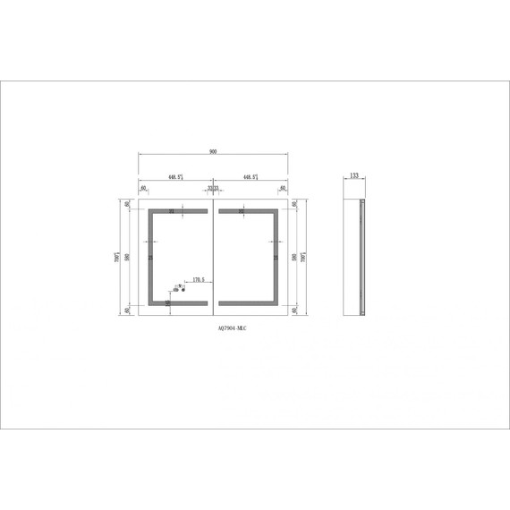 Зеркало-шкаф Aquatek 90 см AQ7904-MLC - фото 8