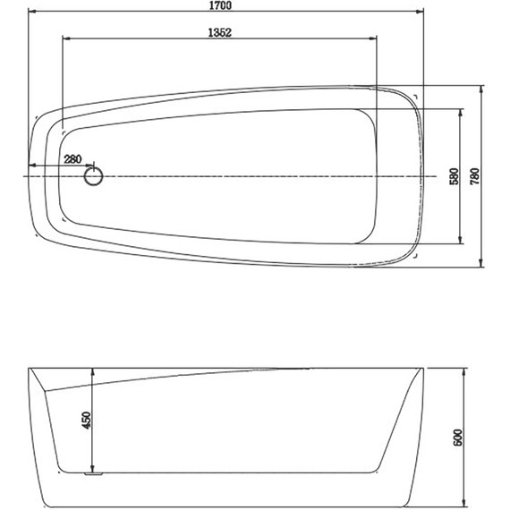 Ванна отдельностоящая Aquatek Паола 170x78 см AQ-190778 - фото 11