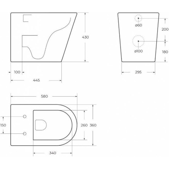 Унитаз приставной безободковый BelBagno Flay-R BB1003CBR/SC с крышкой микролифт - фото 10