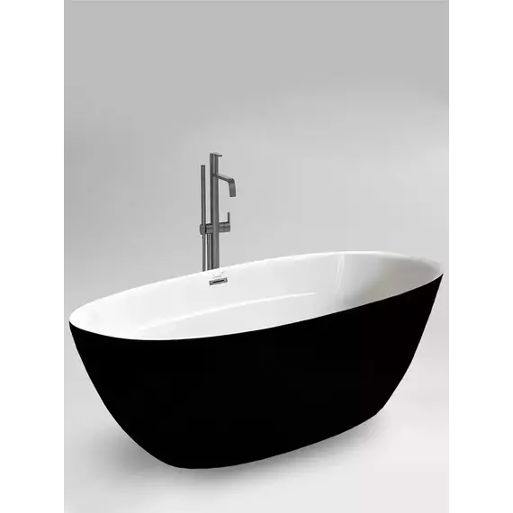 Ванна отдельностоящая CeruttiSpa 170x80 см GRETA170GMB CT10878, чёрный матовый/белый - фото 2