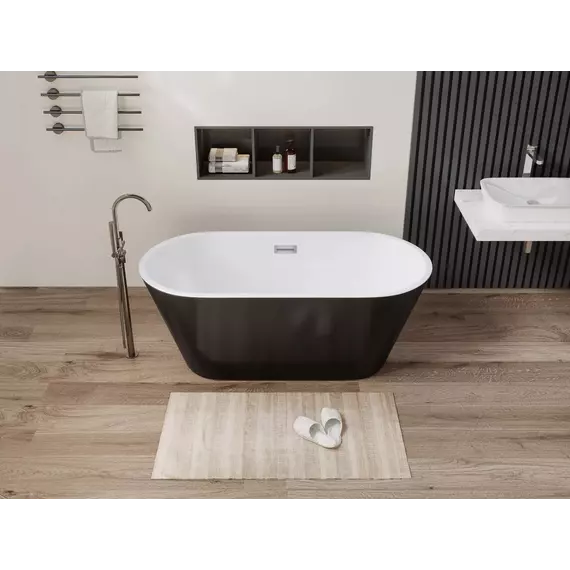 Ванна отдельностоящая CeruttiSpa 170x75 см RESIA170IIGMB CT10879, чёрный матовый/белый - фото 