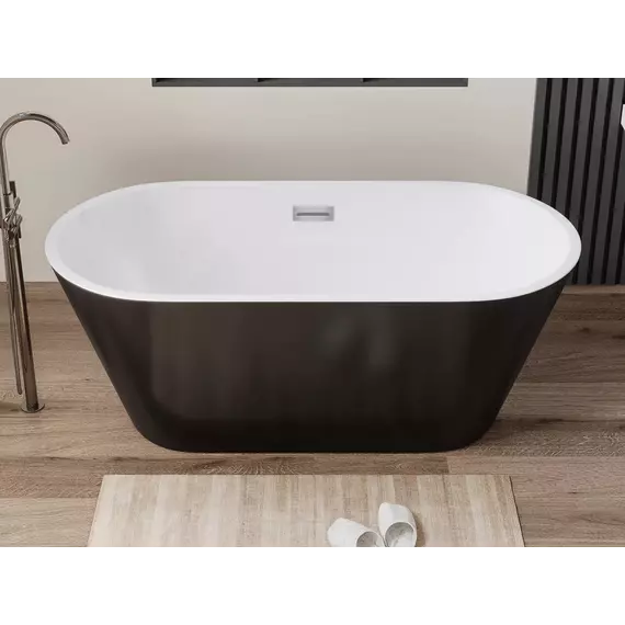 Ванна отдельностоящая CeruttiSpa 170x75 см RESIA170IIGMB CT10879, чёрный матовый/белый - фото 2