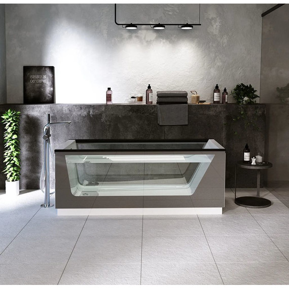 Ванна отдельностоящая Aima Neo 170x75 см (2 стекла серый матовый) - фото 6