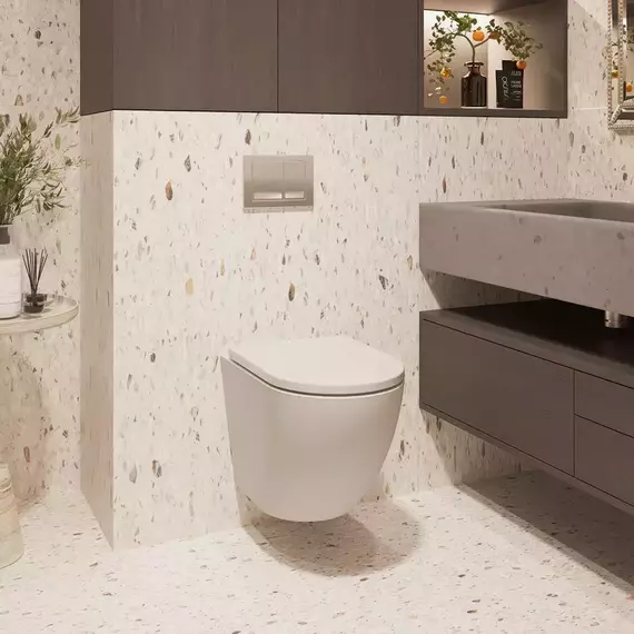 Унитаз подвесной безободковый Veconi Tondo Rimless VCN1-52R с крышкой микролифт - фото 2